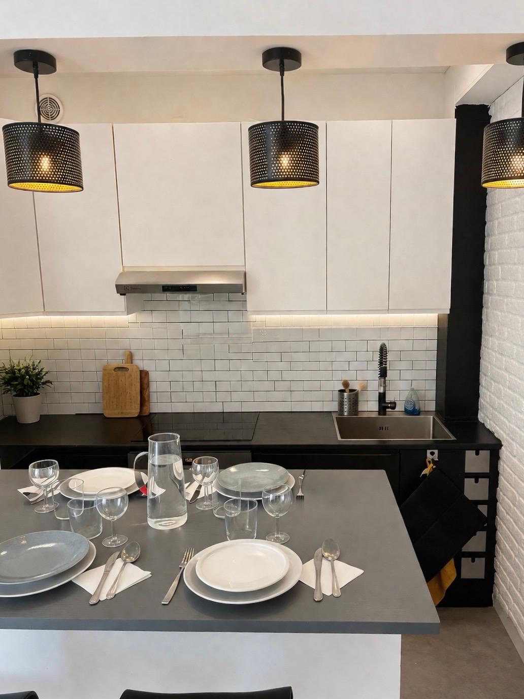 The table, set for five
